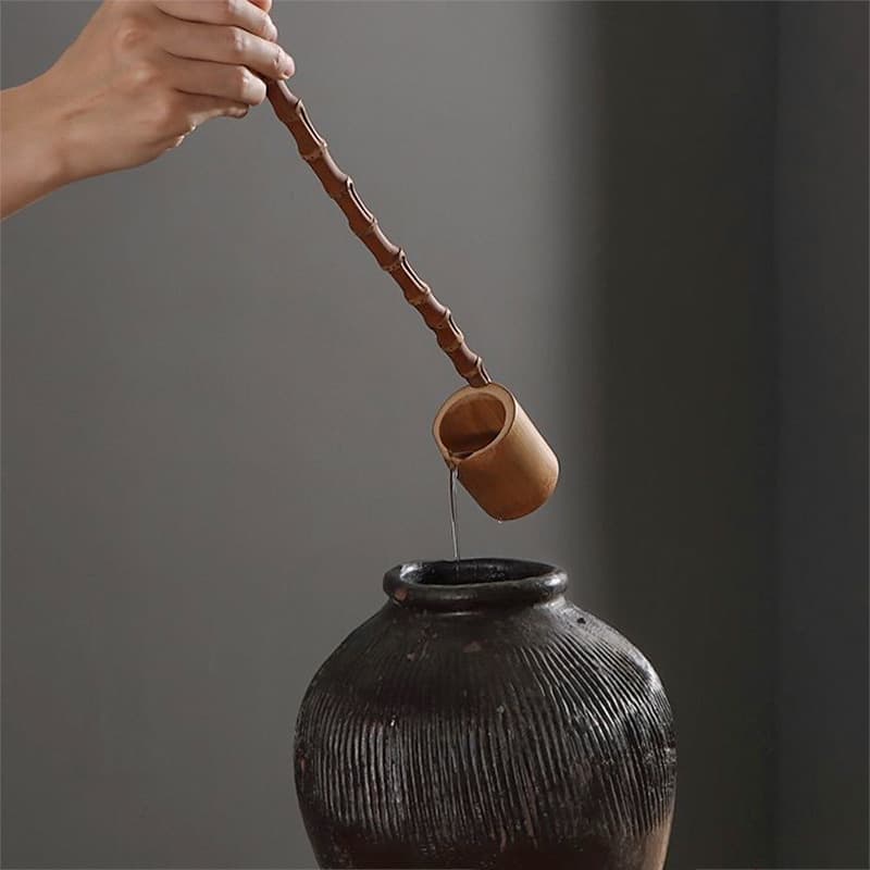 Natural Handmade Bamboo Wine Dispenser, Wine Dipper and Serving Tool, Small Household Water Scoop, Wholesale with Drop Shipping
