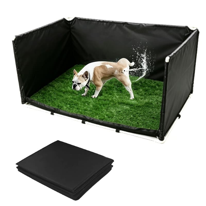 Pet Toilet Fence with Raised Wall, Dog Toilet with Washable and Removable Urine Pad, Indoor and Outdoor Dog Potty Training Toilet