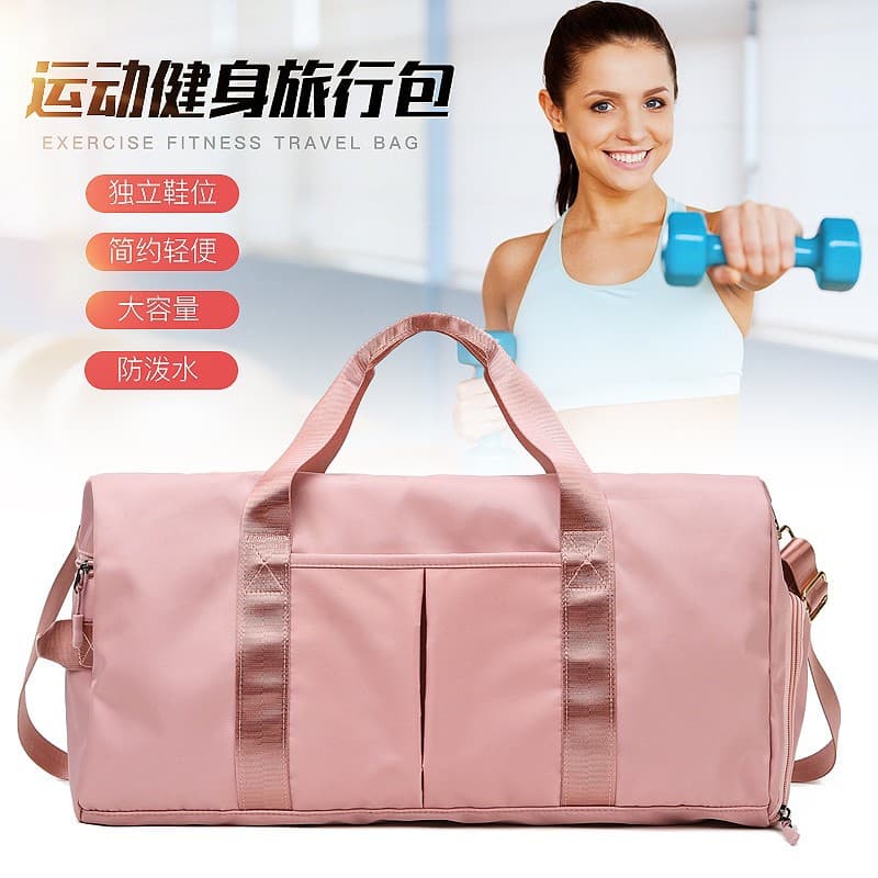 Gym Bag with Wet and Dry Separation, Swimming Bag, Travel Bag, Short-Distance Carry-On with Trolley Sleeve, Handheld Luggage Bag, Lightweight Storage Bag