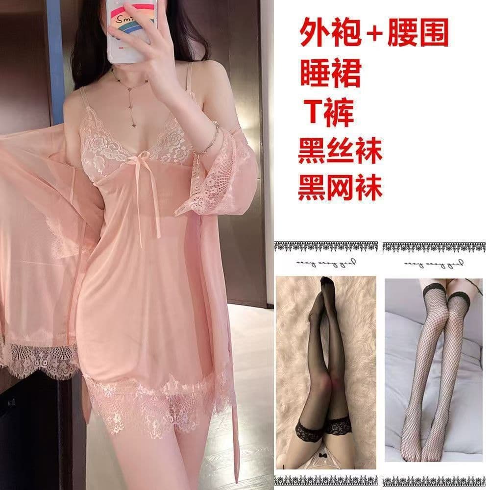 2025 New Nightgown for Women Spring Summer Lace Thin Advanced Pure Desire Style Wire-Free Strappy Pajamas