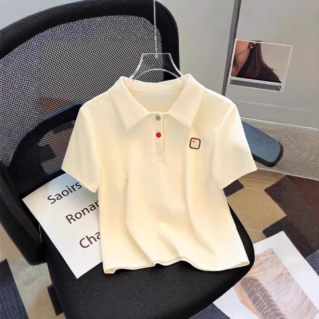 Factory Wholesale Short-Sleeve Polo Shirts for Middle and Older Children, Summer Tops for Teenagers, Trendy Kids' Short-Sleeve T-Shirts, Pure Cotton