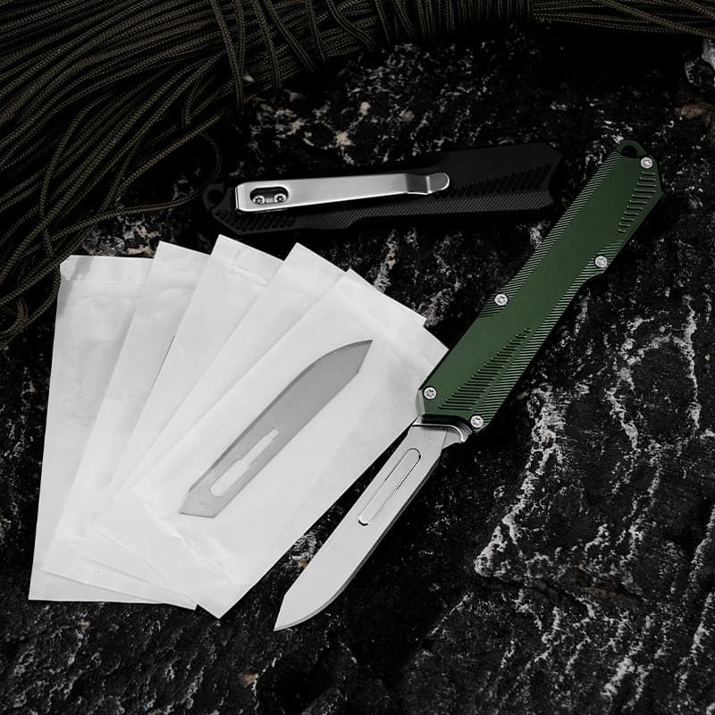 In Stock Utility Knife 420 Stainless Steel Replaceable Blade Aluminum Handle Professional Carving Knife Portable Box Cutter
