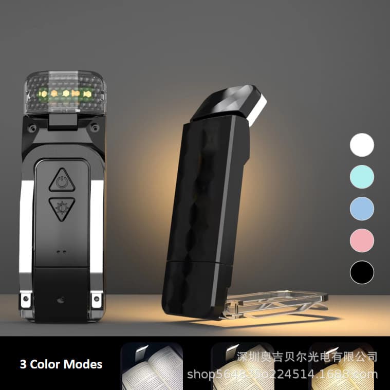 Reading Book Clip Light, Clip-on Bookmark Night Light, USB Rechargeable Clip Light, Eye-care Mini LED Card Book Light