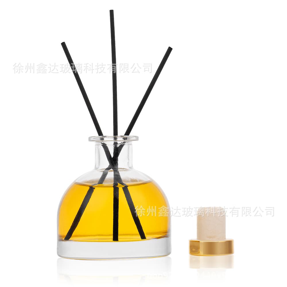 Semi-Circular Aromatherapy Glass Bottle Reed Diffuser without Flame Scented Transparent Evaporator Bottle Home Perfume Refill Dispenser