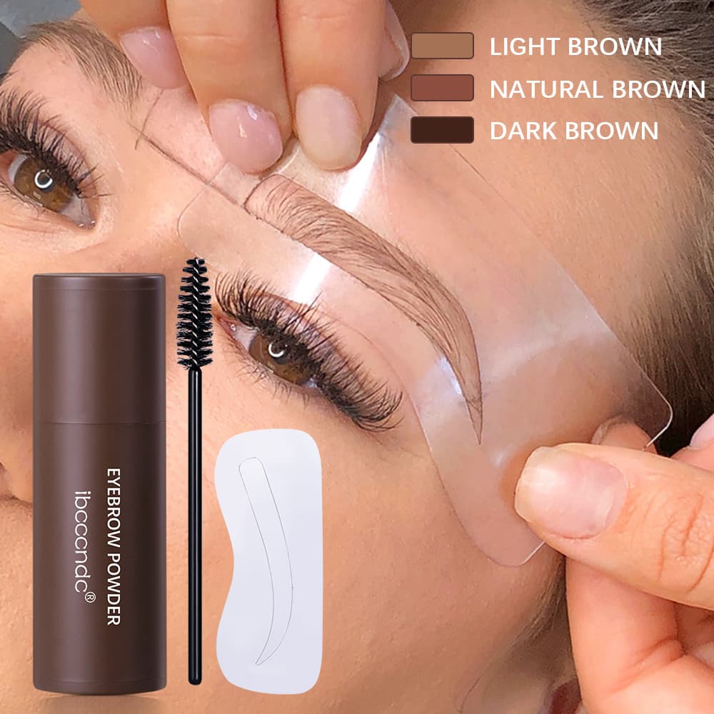 Cross-border ibcccndc stamp card eyebrow powder brow shaping stick set, brow stamp tool with brow card and brush wholesale