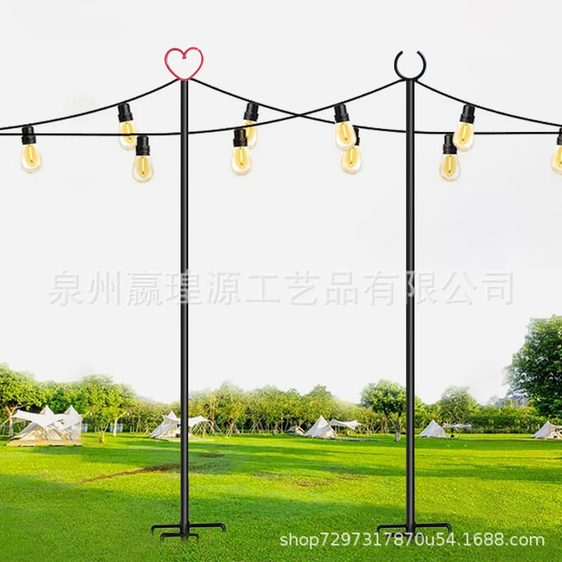 String Light Pole Cross-Border Hot Selling Holiday String Light Support Pole for Garden Decoration Outdoor Camping G40 String Light Pole