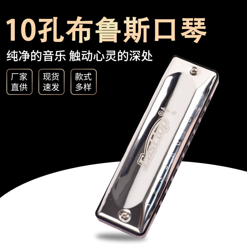 EASTTOP 10-Hole Blues Harmonica Student Performance Instrument E-commerce Export Gift Wholesale