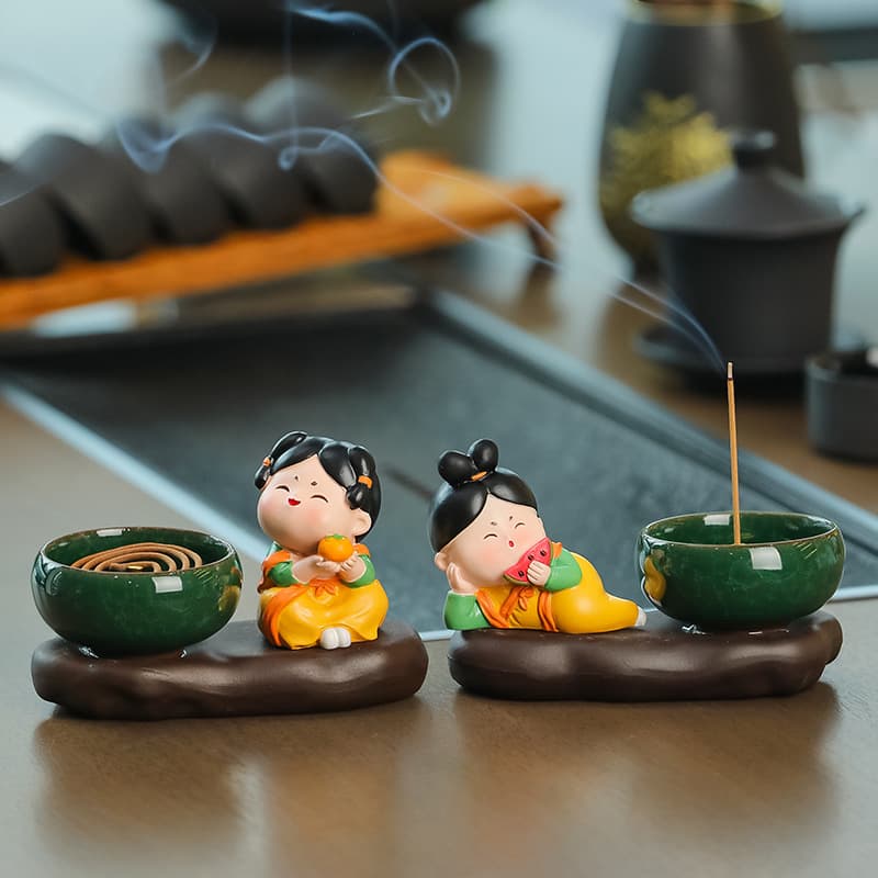 Chinese incense insert sandalwood incense burner household incense base incense burner high-end incense seat ceramic incense insert crafts new