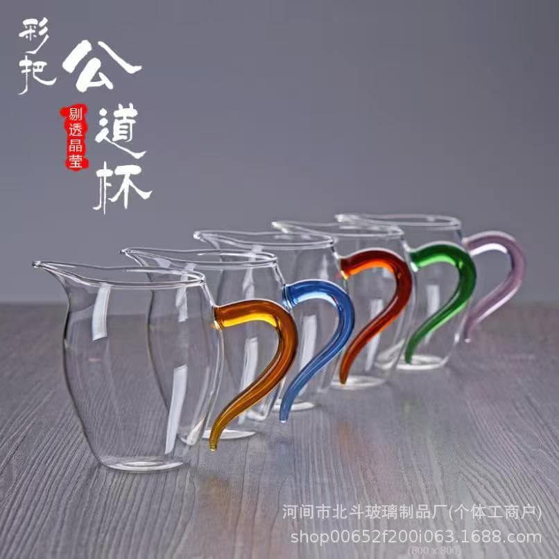 Glass Fairness Cup Japanese Style Eagle Spout Tea Sea Transparent Glass Divider, Handmade Small Dehua County Exquisite Fairness Cup