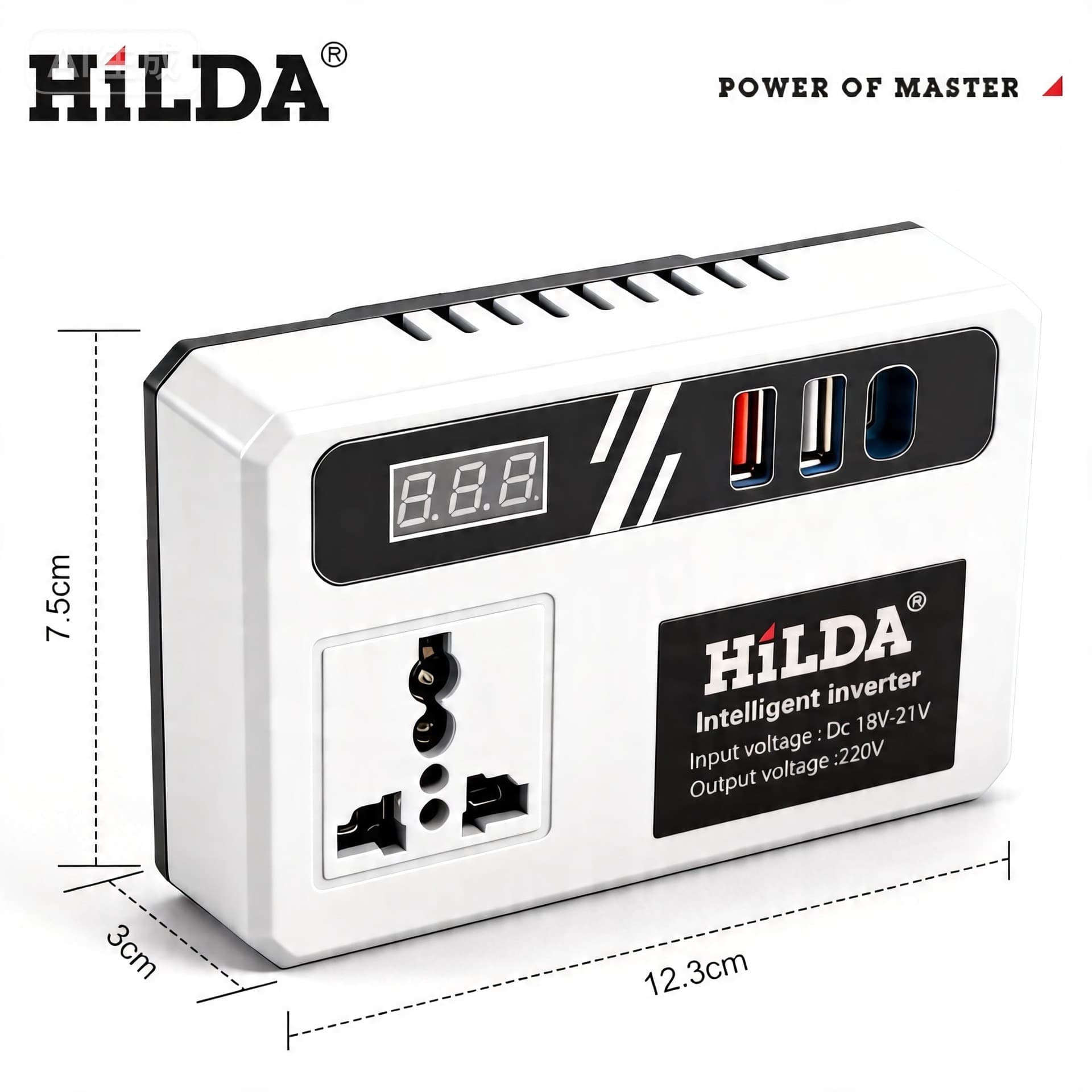 Lithium Battery Inverter, Lithium Tool Inverter AC220V/DC5V/12V Battery Outdoor Work Inverter