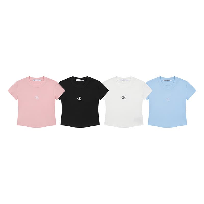 In Stock ~ Authentic 26SS Summer C* Brand Letter Crew Neck Slim Ribbed Short Women's Crop T-Shirt Wholesale & Dropshipping