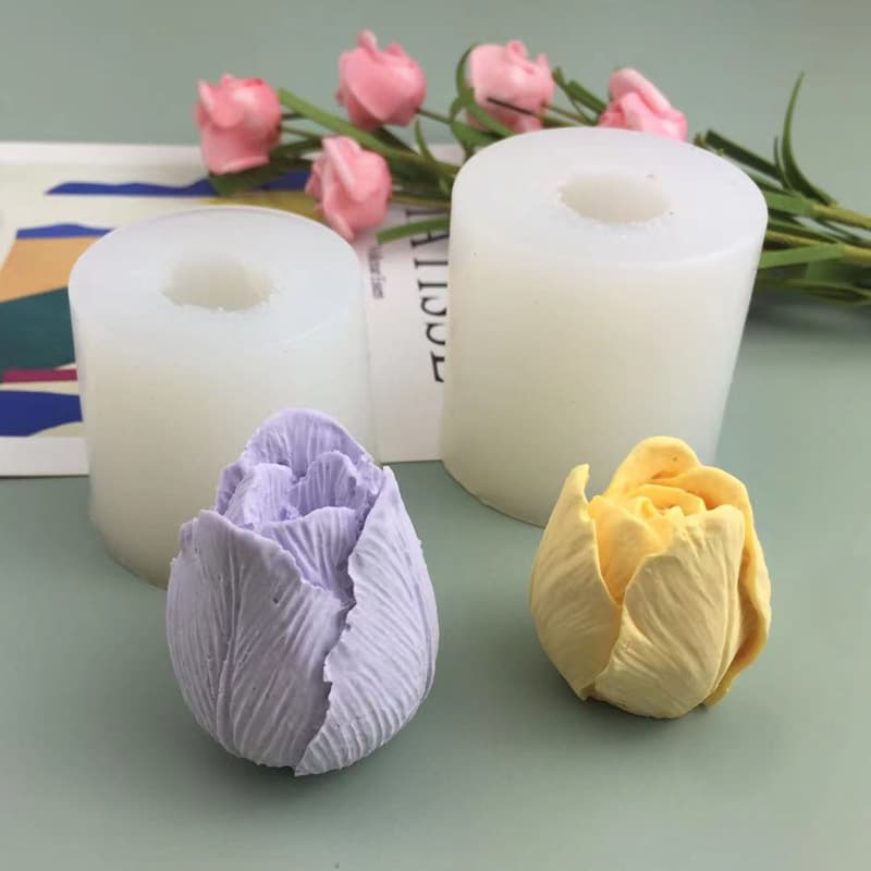 Tulip Flower Aromatherapy Candle Mold Chocolate Mousse Baking Tool Silicone Cake Mold Irregular Shape Kitchen Baking Molds