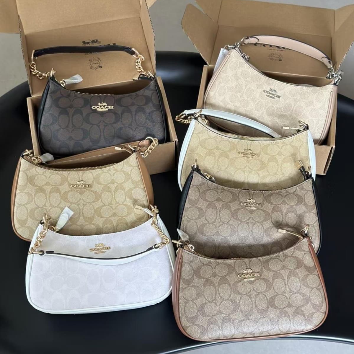 Kou's new high version Teri25 Crescent Underarm Bag European and American Crossbody Retro Print Mahjong Bag Shoulder Women's Bag
