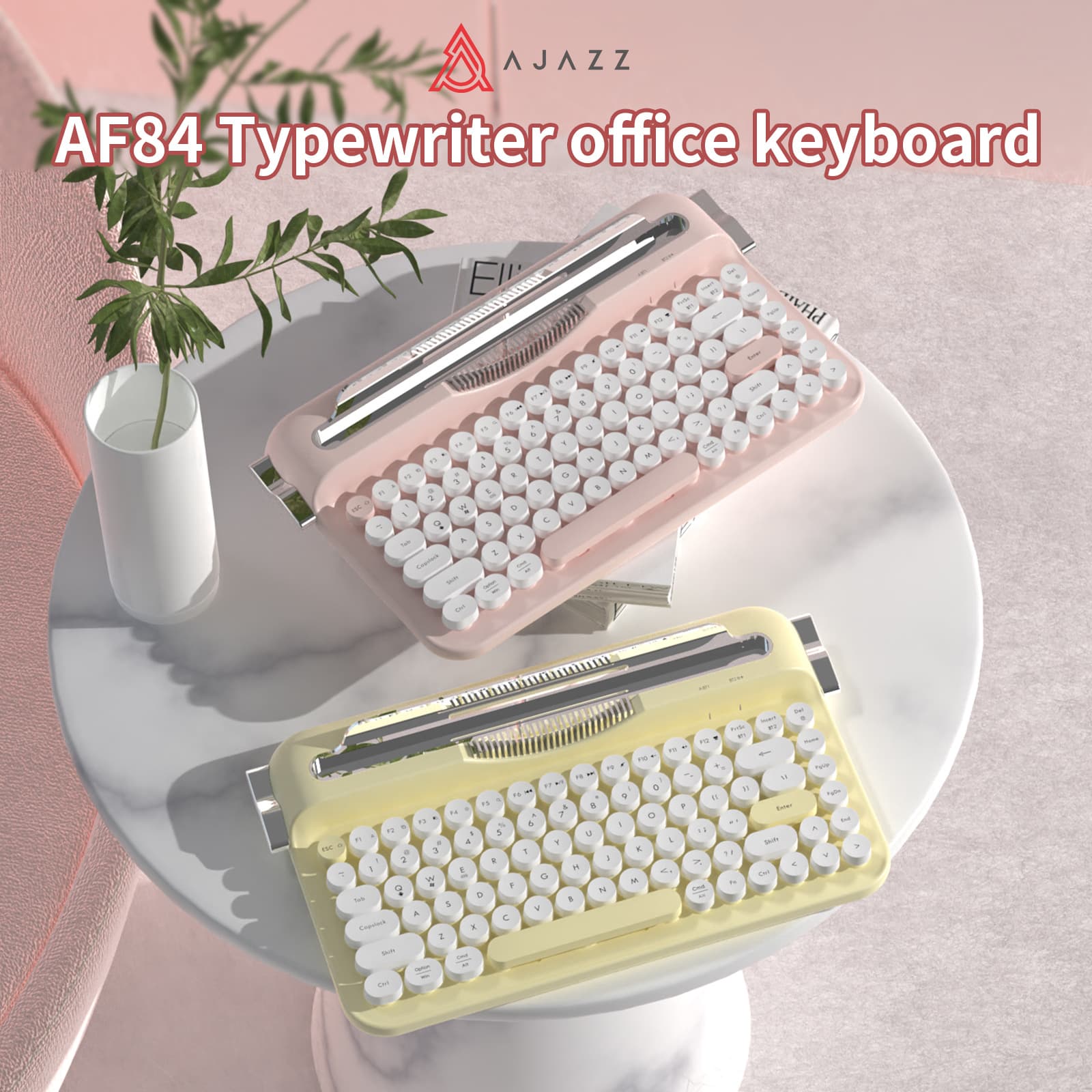 Heijue AF84 typewriter keyboard Bluetooth keyboard wireless keyboard office female keyboard adapter tablet