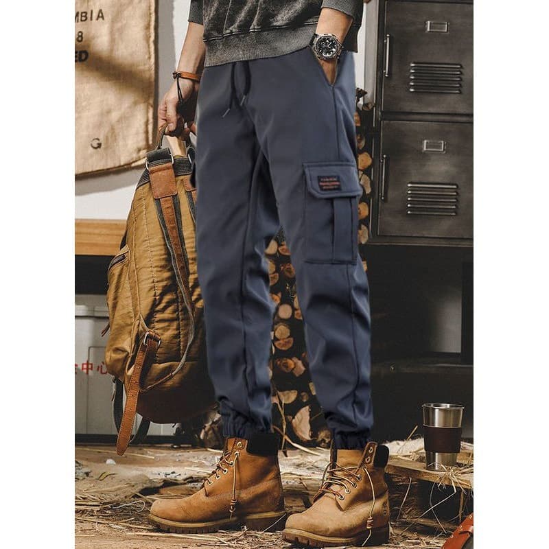 Japanese overalls men's spring and autumn trendy brand leggings casual trousers American large size loose harem