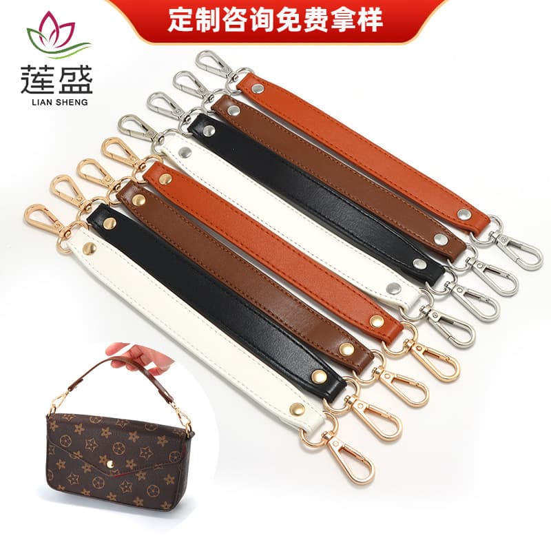 Bag Accessories Short Handbag Strap with Hooks on Both Ends Shoulder Strap Replacement Bag Makeover Adjustable Crossbody Black Bag Strap Chain
