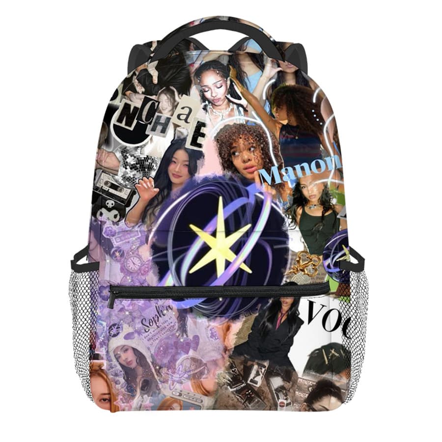 Kpop Katseye Student Backpack Full Print DIY Kids School Bag