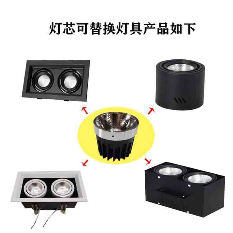 LED recessed light cores, single/double head internal units, recessed COB engineering downlights, spotlights, grid light sources for commercial use