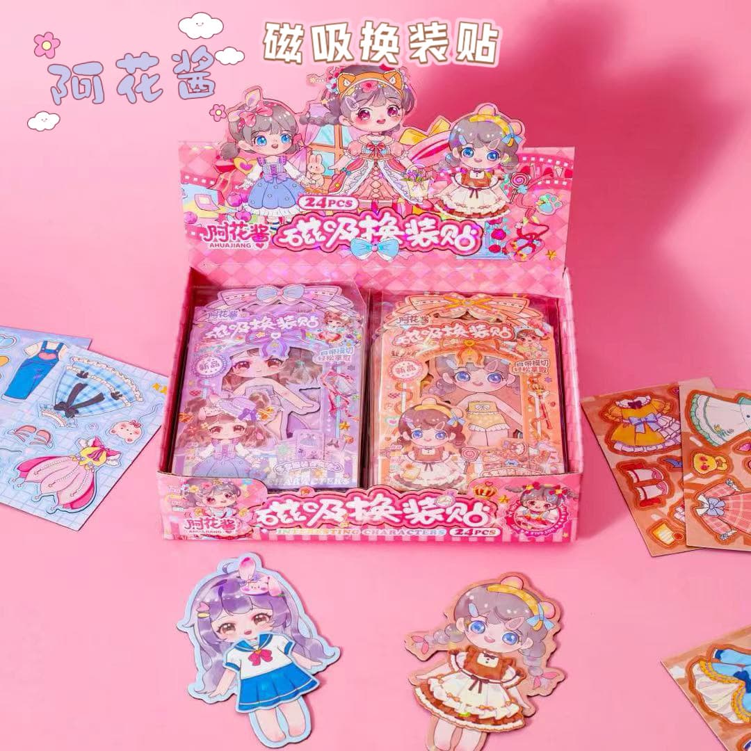 Ahuajiang Magnetic Dress-Up Stickers Princess Dress-Up Sticker Book for Girls and Children Educational Toy Magnet Stickers
