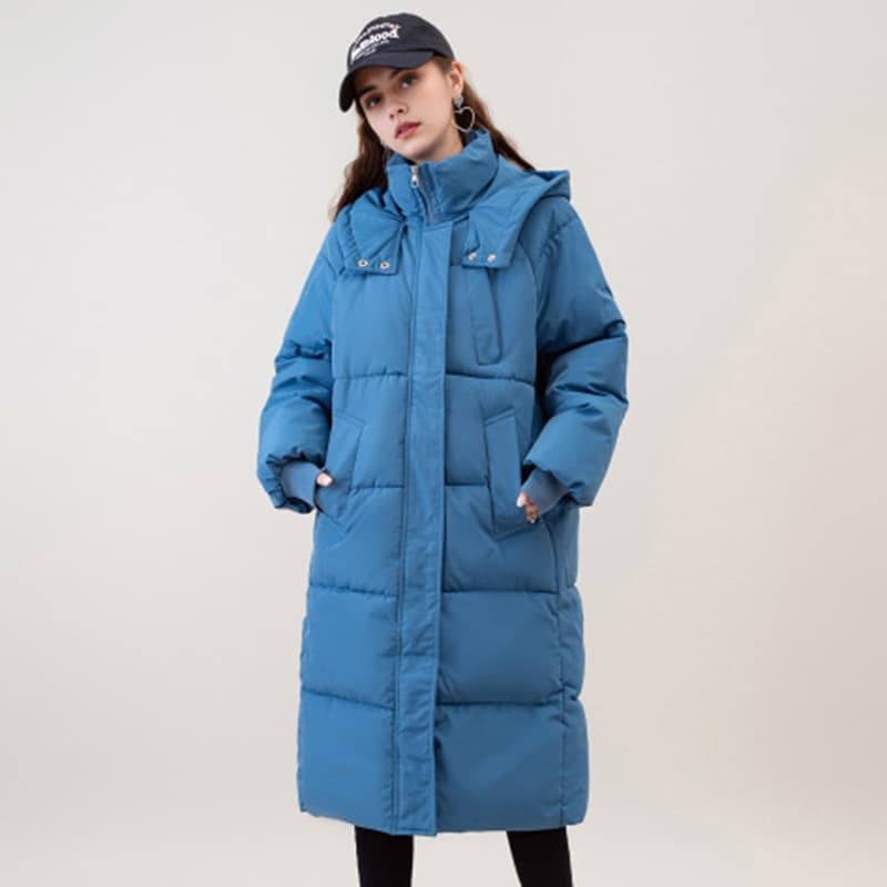 Thick down-filled cotton-padded jacket, long and loose fit, Hong Kong style, puff coat, new winter coat for 2025.