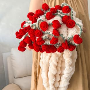 Warm Autumn and Winter Romantic Rose Bouquet Blanket, Finished Flower Fleece Throw, Teacher's Day, Valentine's Day, Birthday Gift for Women