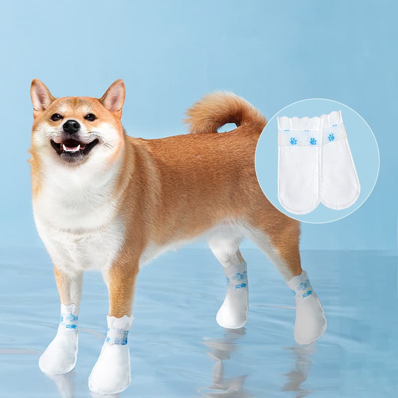 Disposable Dog Shoe Covers Waterproof Dirt-Resistant Outdoor Walking Doggie Socks Paw Protection Lightweight Breathable Material
