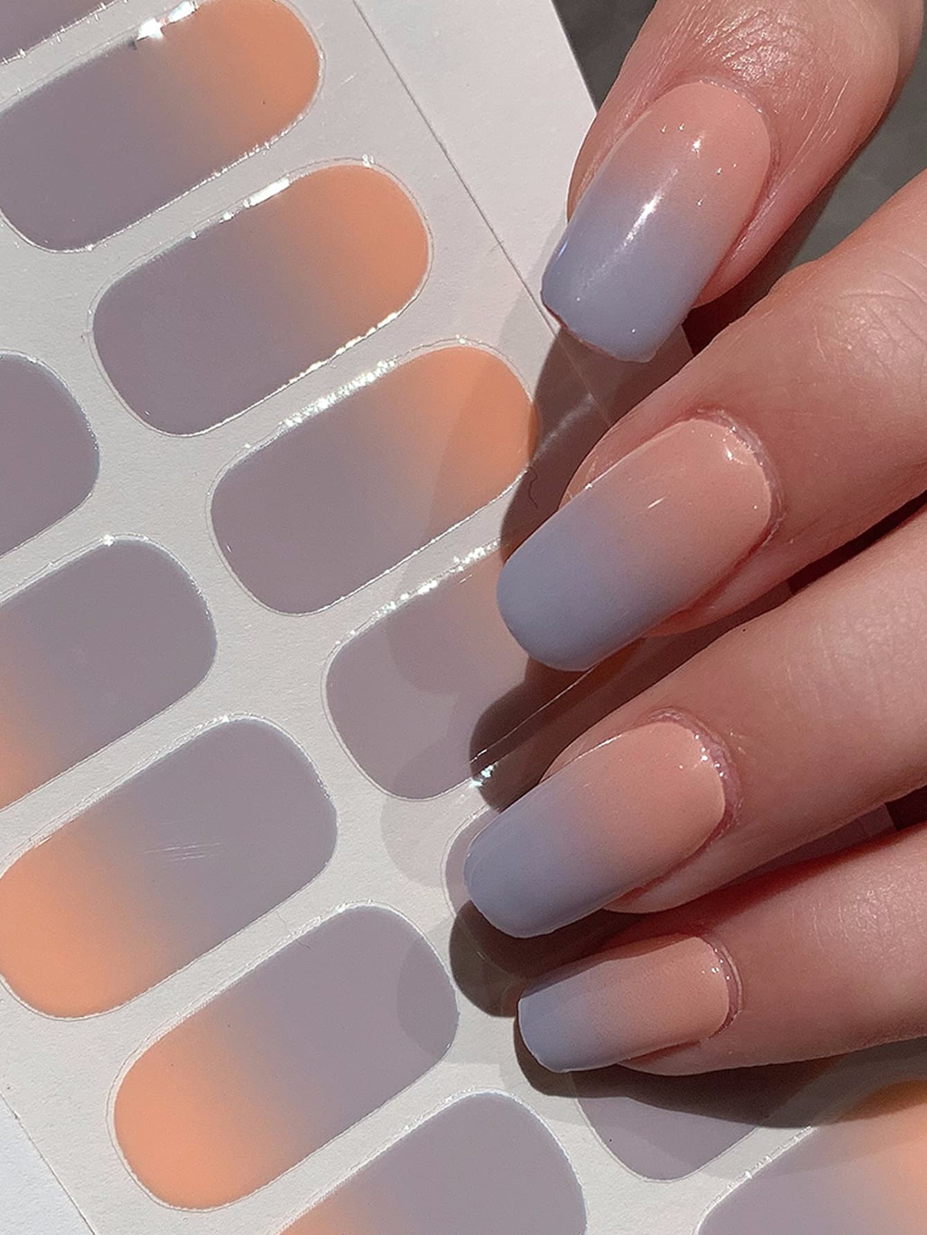 Wholesale Jelly Solid Color Nail Stickers Full Cover Simple Whitening Color-Block No-Cure Nail Wraps Waterproof