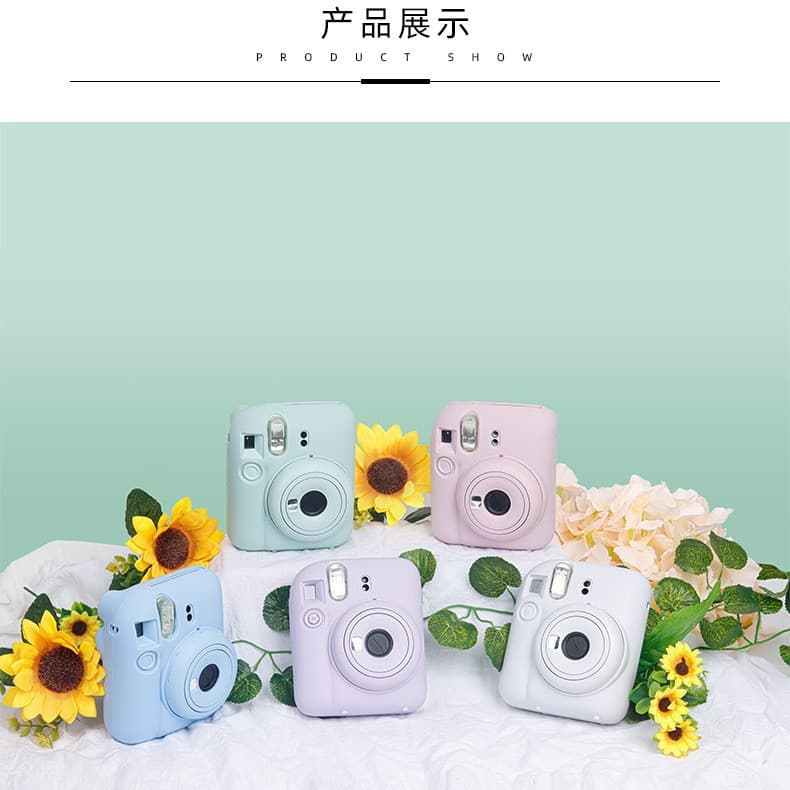 Factory New Instax Mini12 Solid Color Protective Case Shockproof Soft Shell Fitted Camera Silicone Cover
