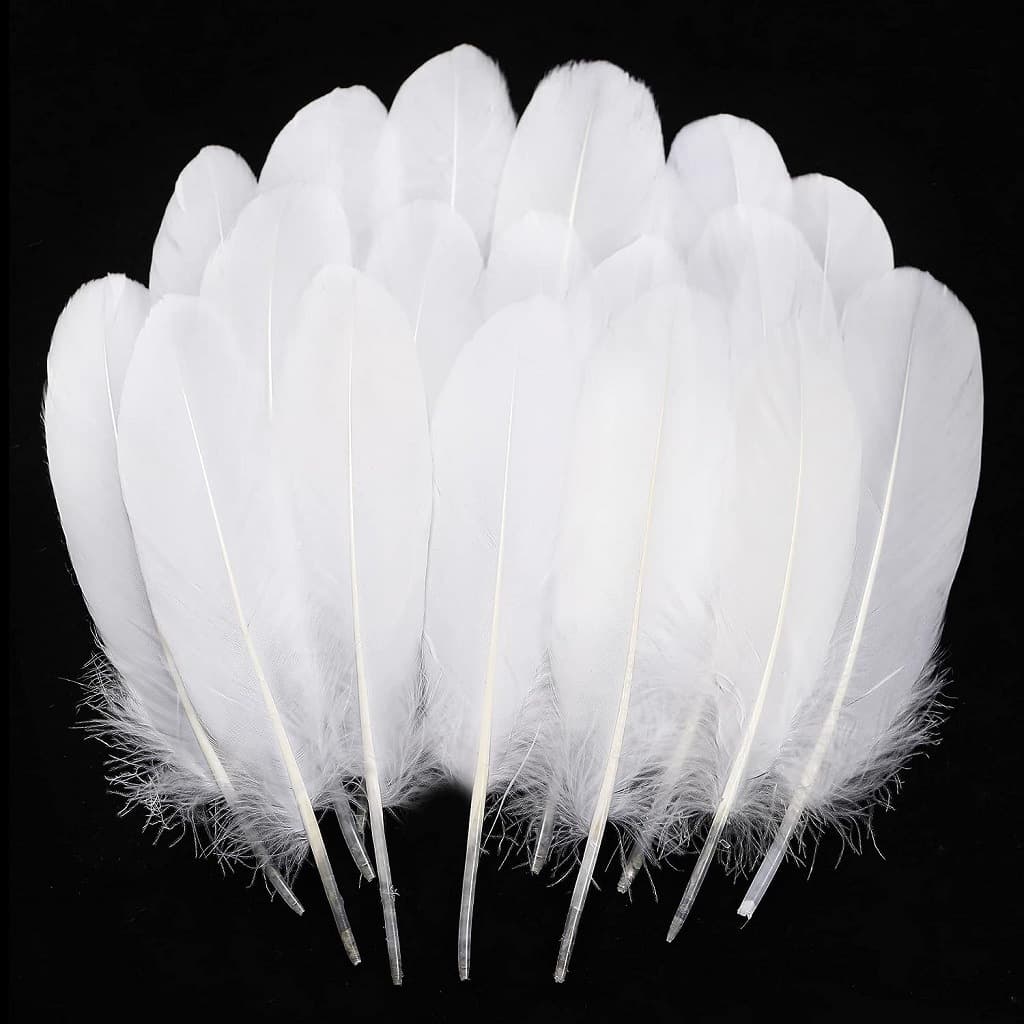 Goose Feather Hard Large Floating Feather Fluffy Dreamcatcher Cat Teaser Accessory Parts Light