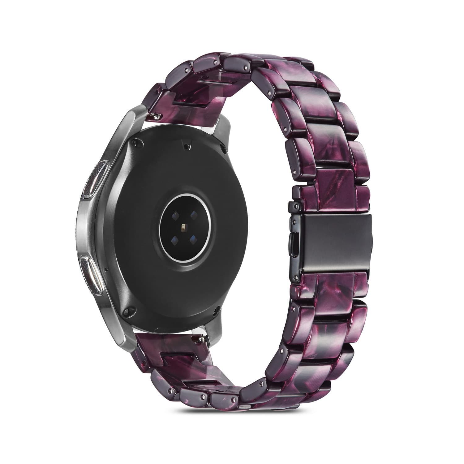 Three-piece resin strap compatible with Samsung Huawei GT6 5 Xiaomi Garmin watches 20 22mm imitation ceramic wristband