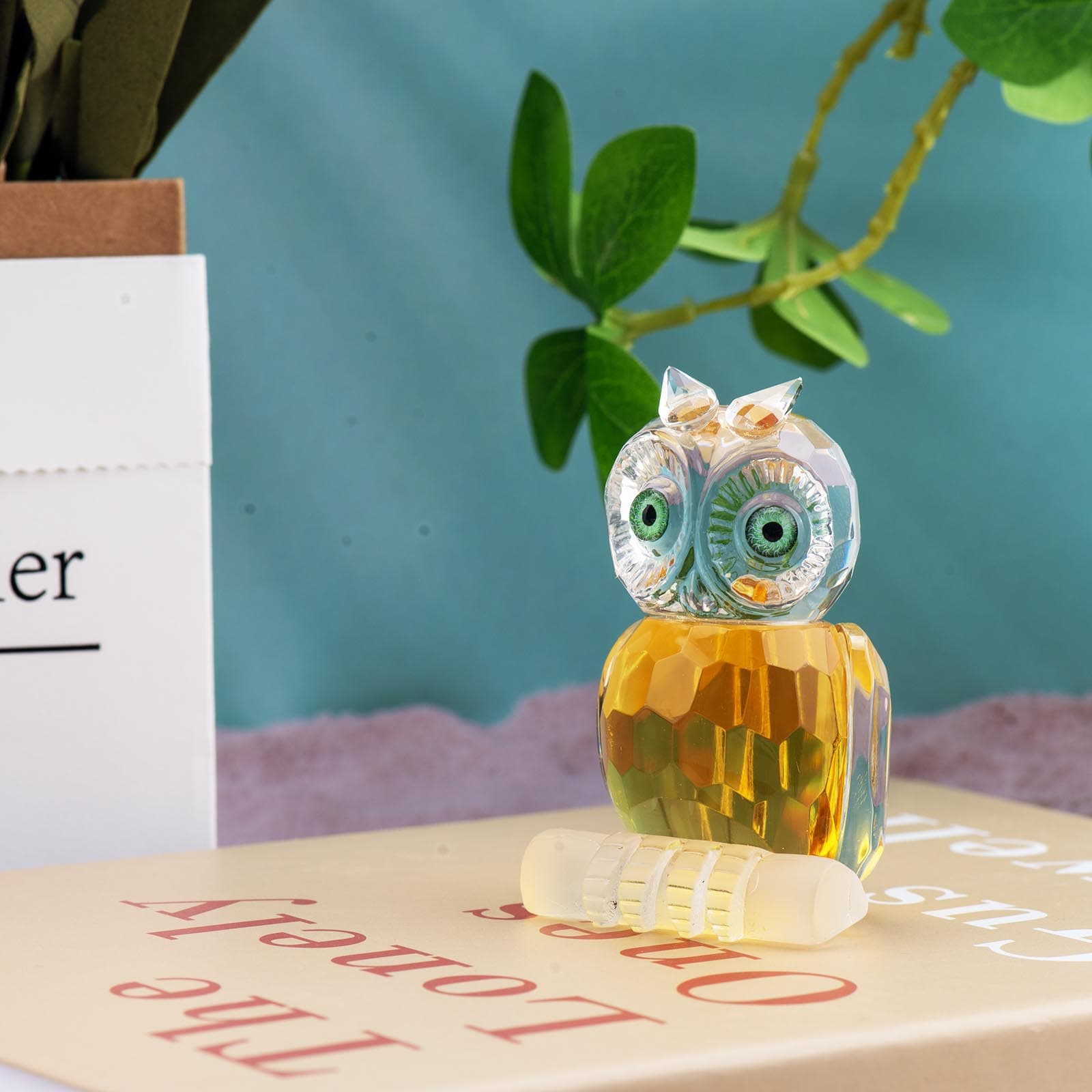 Crystal Owl Statue Ornaments for Weddings, Parties, Birthday Gifts, Car and Office Desk Crystal Ornaments