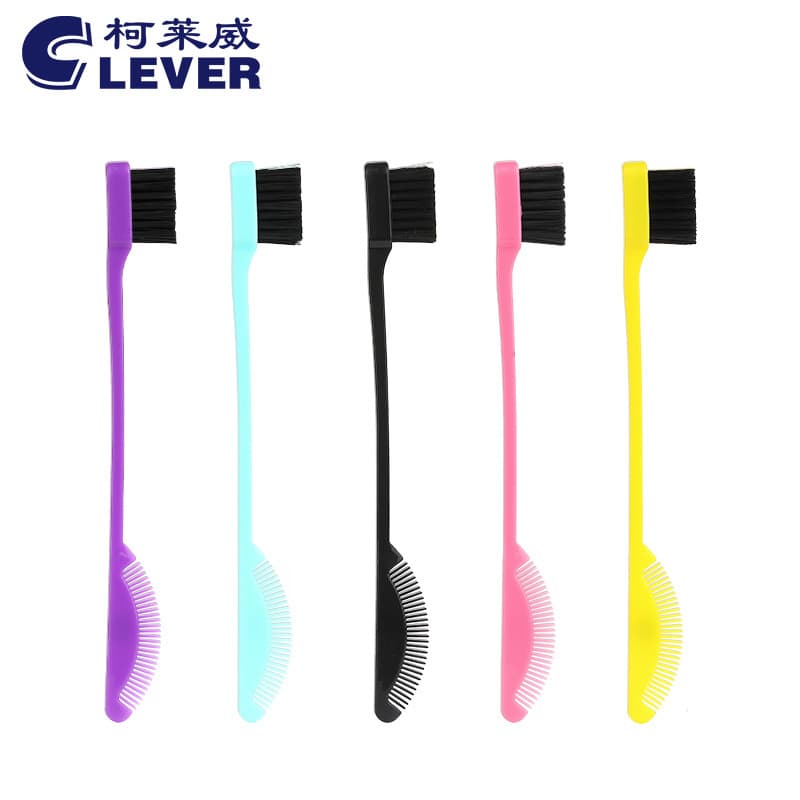 Fan-shaped Brow Comb Brow and Lash Dual-use Double-ended Flyaway Brush Long Handle Convenient Multi-functional Beauty Tool Fan Brush