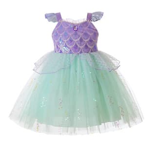 Girls Mermaid Princess Dress Summer New Style Baby Girls Suspender Dress Children Halloween Performance Costume Dress