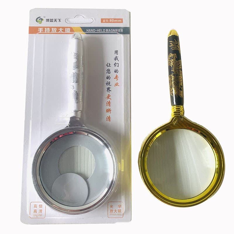 80mm magnifier, high-quality dragon handle, handle magnifier, magnifying lens handheld reading magnifier