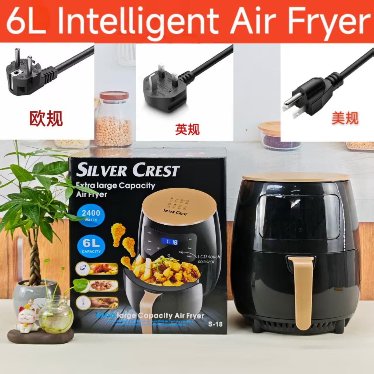 6-15L Air Fryer Multifunctional Smart Touch Screen Oven Large Capacity Air Fryer Electric Fryer French Fry Machine