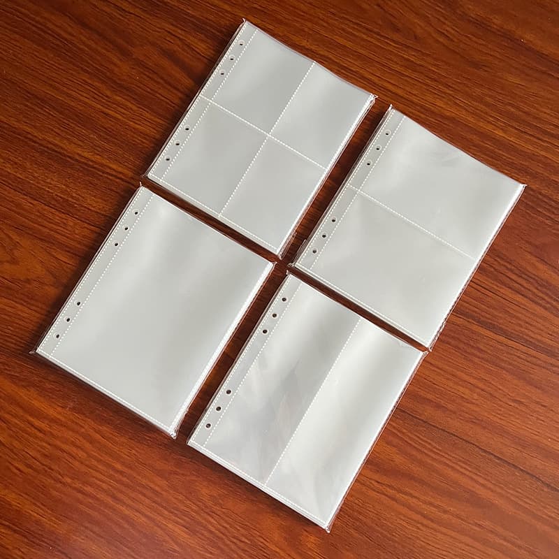4-pocket transparent inner plastic PP business card pockets, instant photo 3-inch photo storage bags A5 loose-leaf card album non-slip