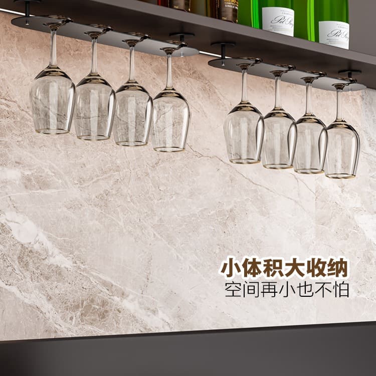 Home Wine Glass Rack Inverted Hanging Red Wine Glass Storage Rack Round Hole Single Row Champagne Glass Wall Mounted Organizer