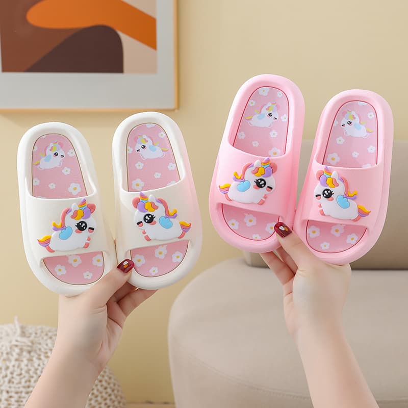 Cute Cartoon Children's Slippers for Boys and Girls, Indoor Non-Slip Soft Sole Home Bath Parent-Child Baby Slippers