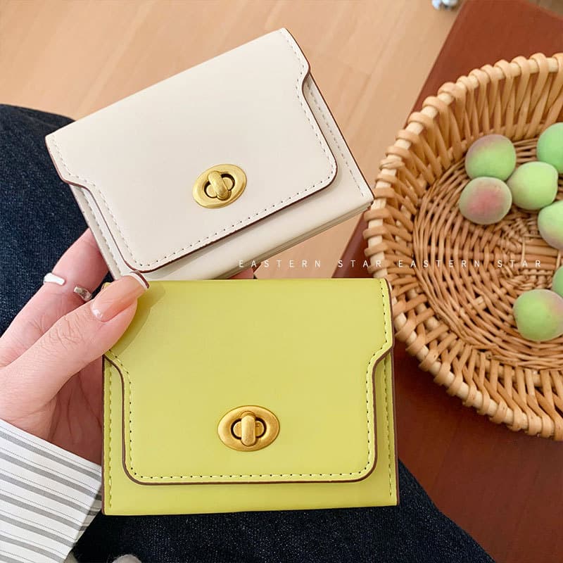 New Chic Dopamine Ins Korean Style Women's Card Wallet Short Fashion Multi-color Multi-slot Card Case with Zipper