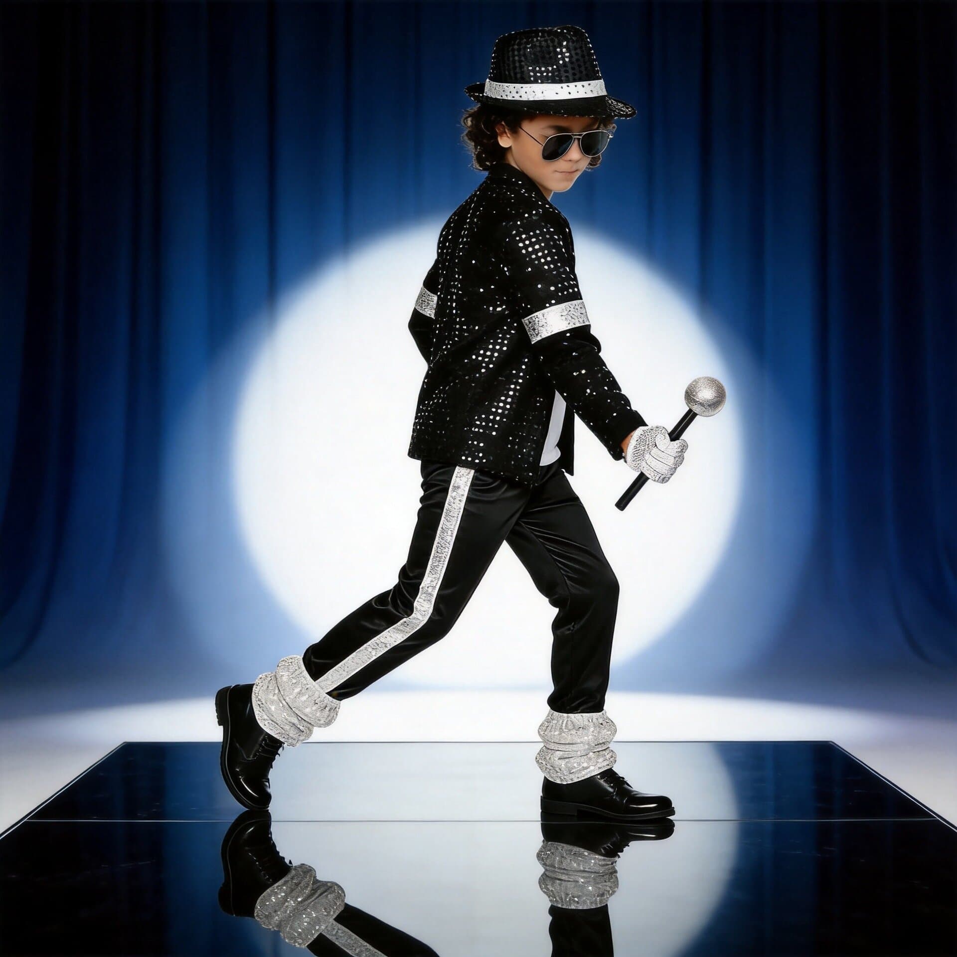 Halloween Costume Michael Jackson Performance Outfit Stage Sequin MJ Costume