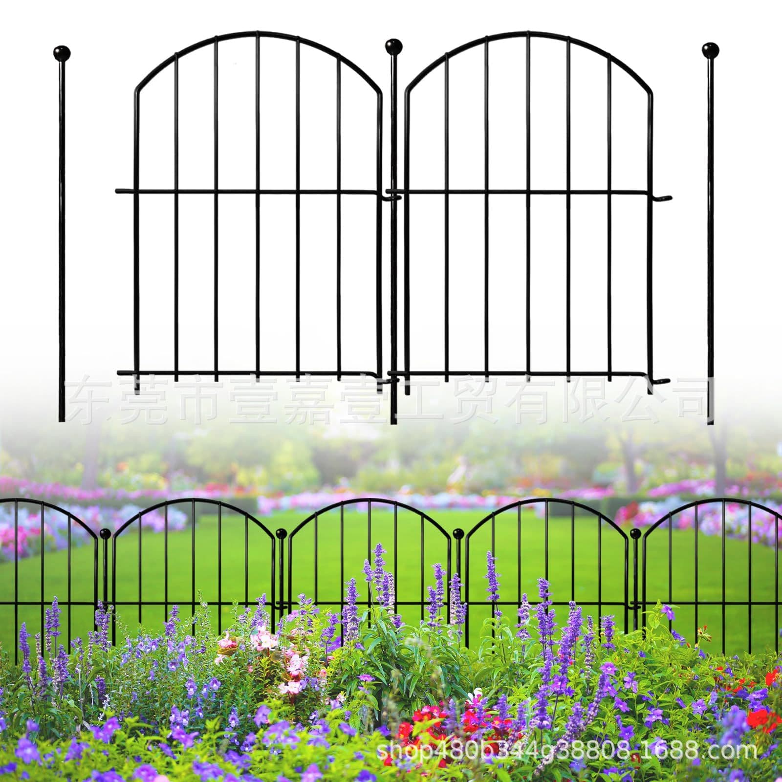 Garden Fence Iron Art Rustproof Arch Animal Ground Insert Barrier Vegetable Garden Fence Outdoor Rabbit Pet Fence