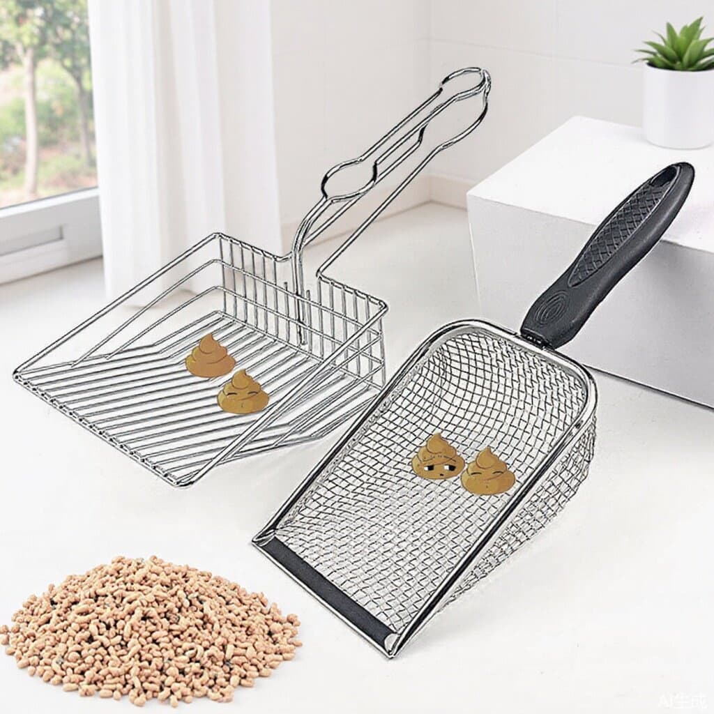 Stainless Steel Cat Litter Scoop, Pet Poop Scooper, Small Particle Scoop, Beach Scoop Wholesale