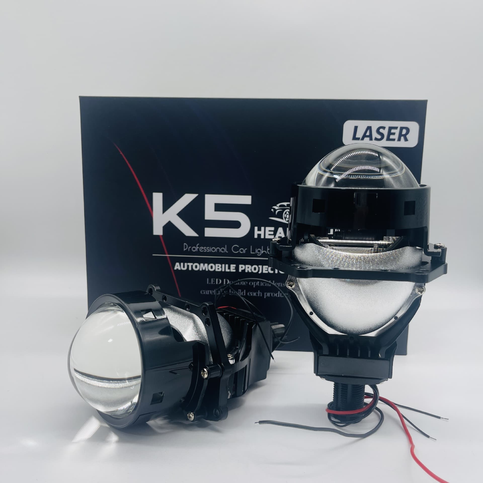 Motorcycle K5 Pro 3-Inch Seamless Bi-LED Lens Dual Light Cup 24V High-Power Laser Lens Automotive LED Headlight