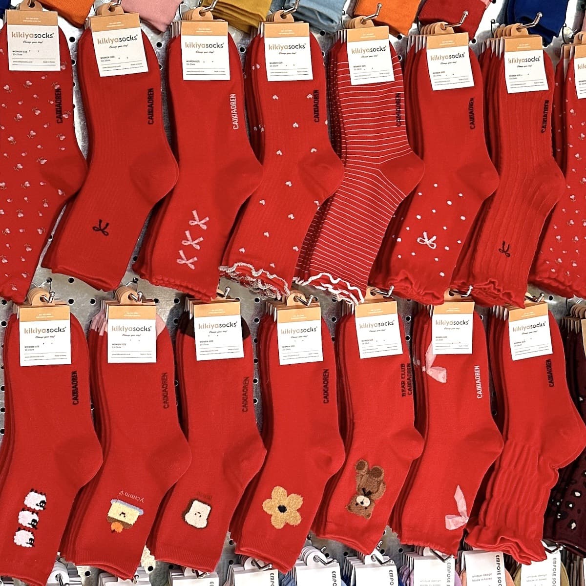 [Ready stock] Korean kikiya new red stockings for women 2919 New Year red socks for the zodiac year and the new year