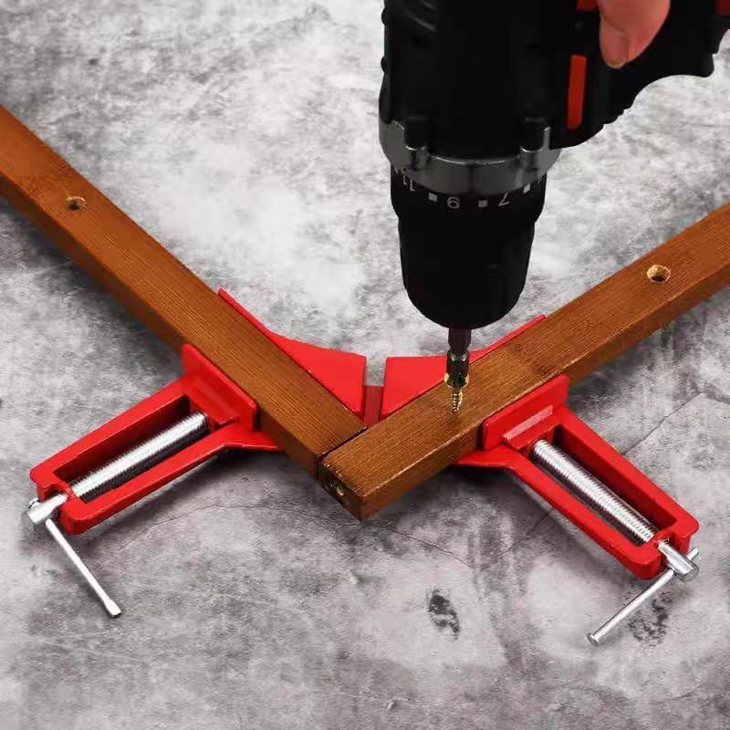 Red Reinforced 90-Degree Right Angle Clamp, Quick Fixing Clamp, Picture Frame Clamp, Woodworking Photo Frame, DIY Glass Fish Tank Clamp