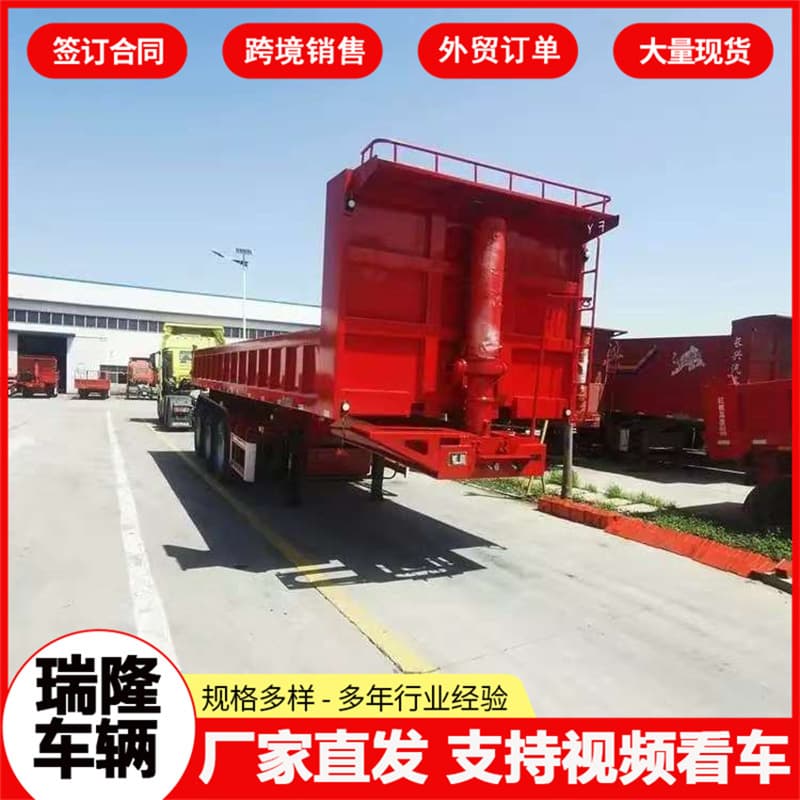 Export side-tip semi-trailer trailer skeleton transport vehicle special vehicle export side-tip dump truck