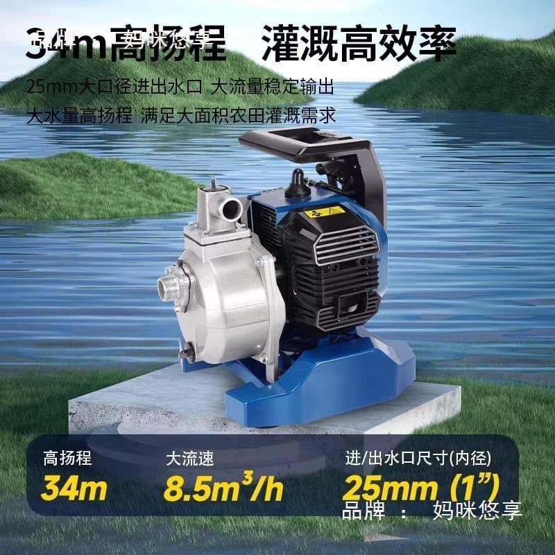 Dongcheng Gasoline Water Pump Agricultural Irrigation Home Fish Pond High Lift Water Pump Small High Pressure Self-Priming Pump