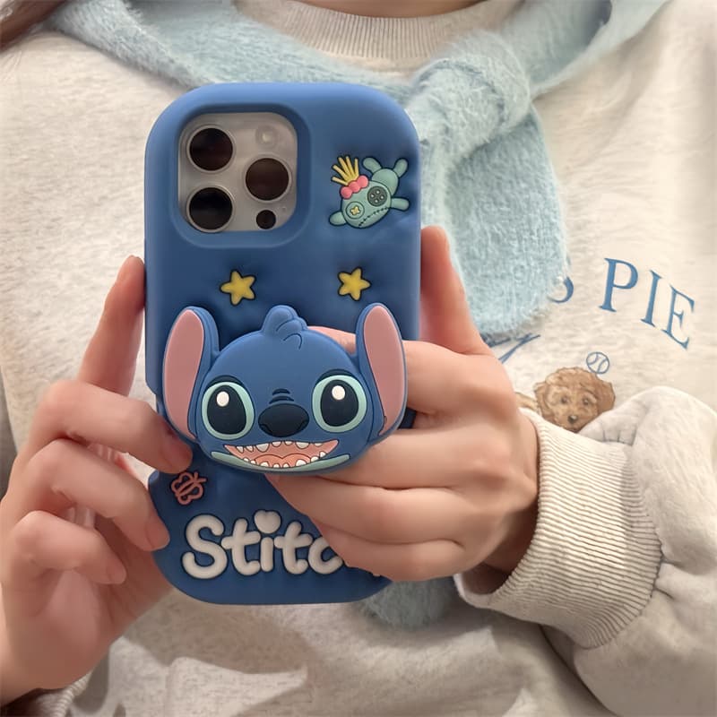 Cartoon Cute Stitch Telescopic Stand Iphone17 Apple 16 Suitable for 13/14Pro Max Mobile Phone Case 15