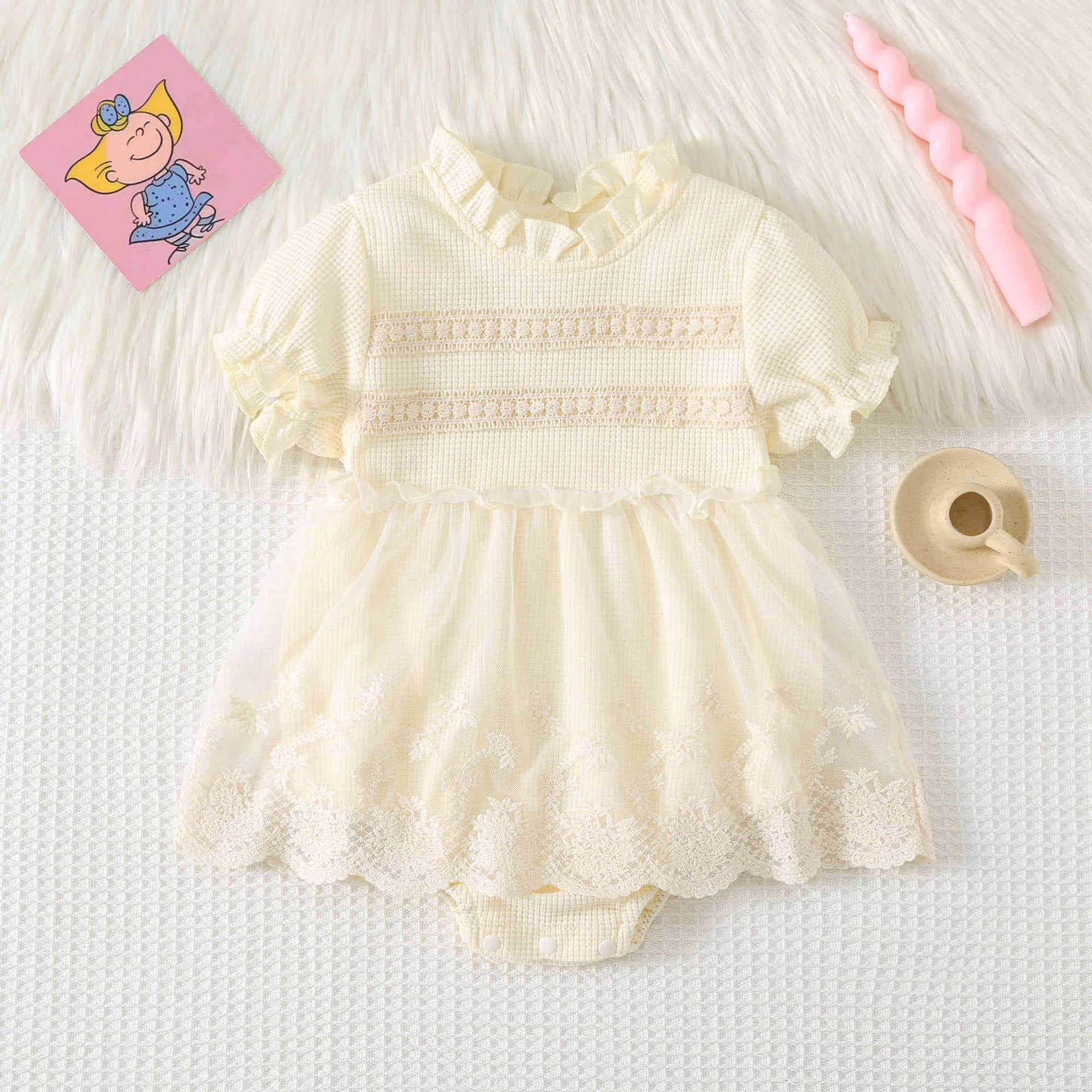 Baby gauze jumpsuit, summer thin baby lace romper, newborn gauze skirt, small romper