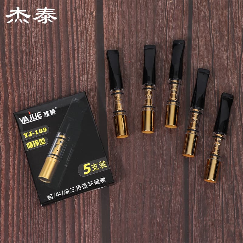 Three-purpose cigarette holder, 5 pieces, coarse, medium and fine filters, cigarette filter, men's circulating washable filter YJ-169